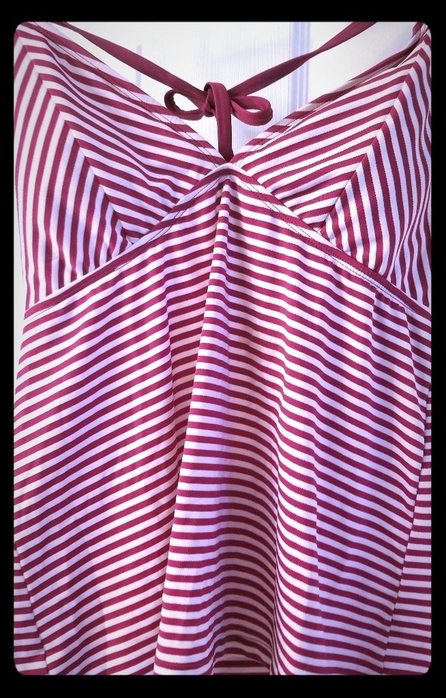Mossimo Red/white striped Halter tankini top